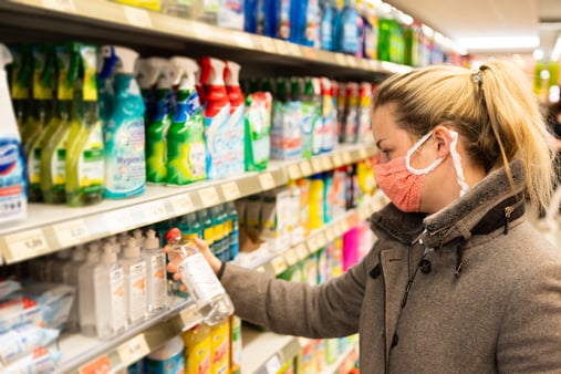 Shopping safely with a mask